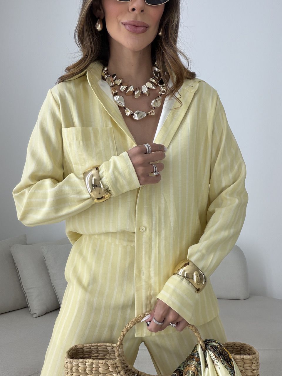 CONJUNTO ALANA LISTRAS AMARELO
