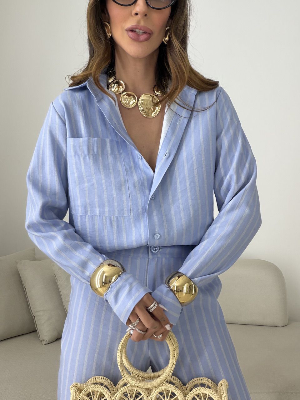 CONJUNTO ALANA LISTRAS AZUL
