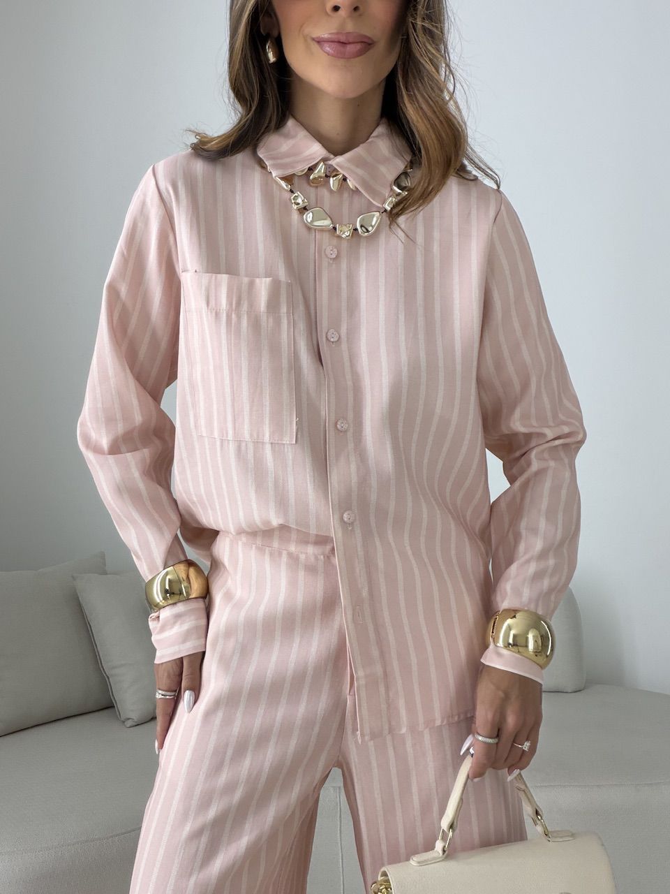 CONJUNTO ALANA LISTRAS ROSA
