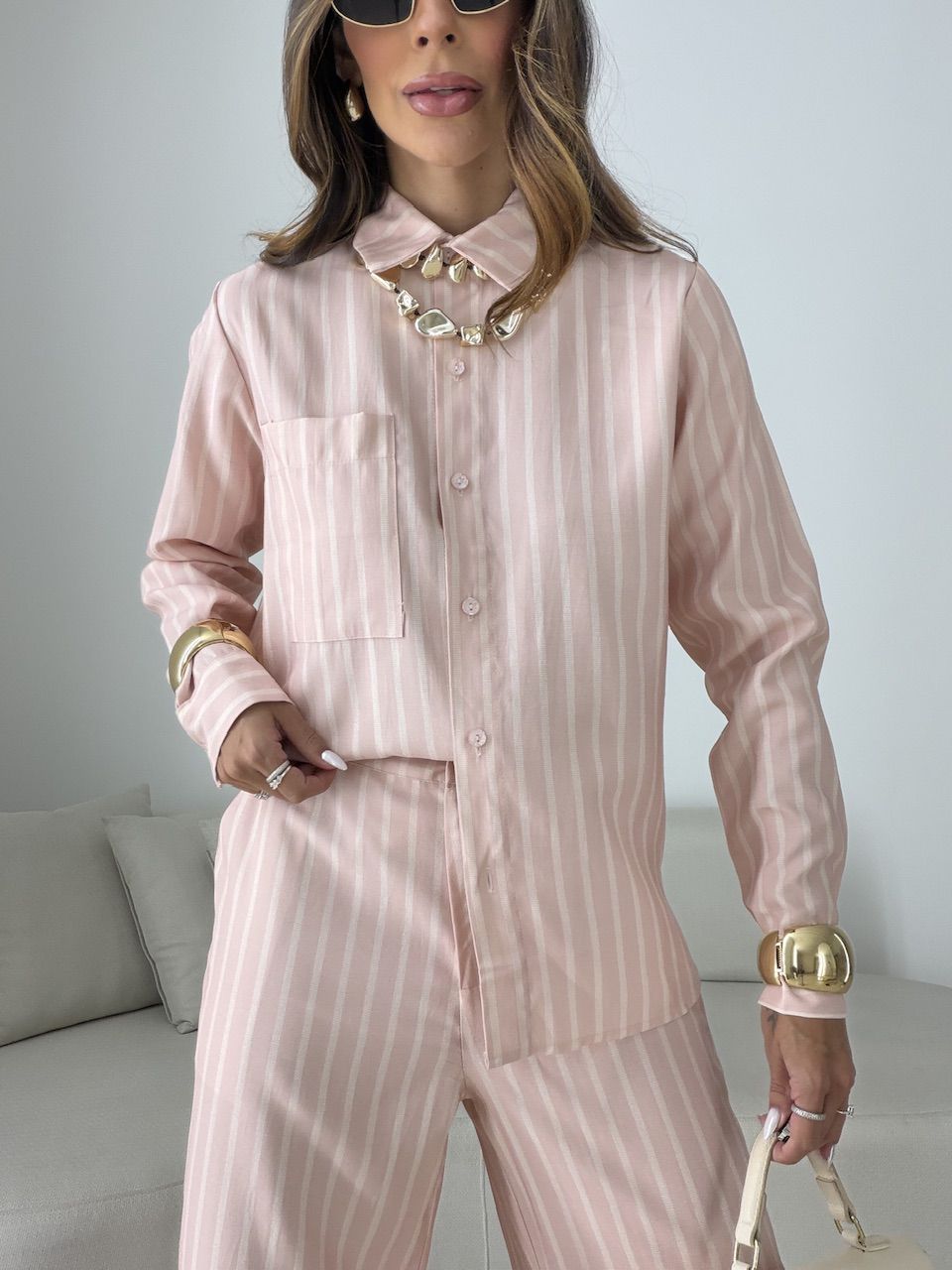 CONJUNTO ALANA LISTRAS ROSA