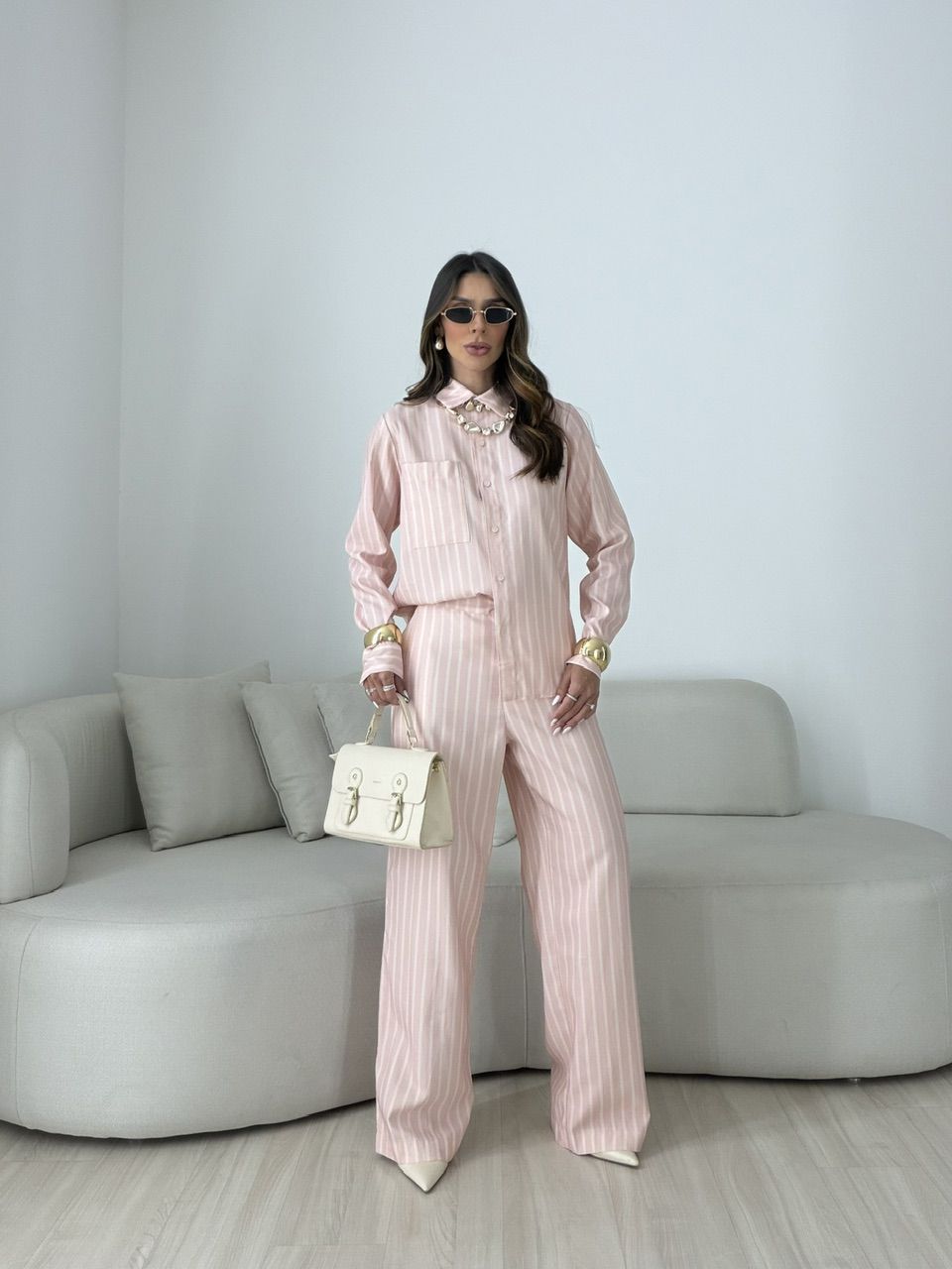 CONJUNTO ALANA LISTRAS ROSA