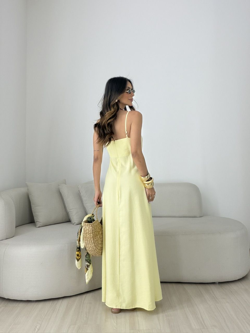 VESTIDO MARIA ALICE FENDA AMARELO