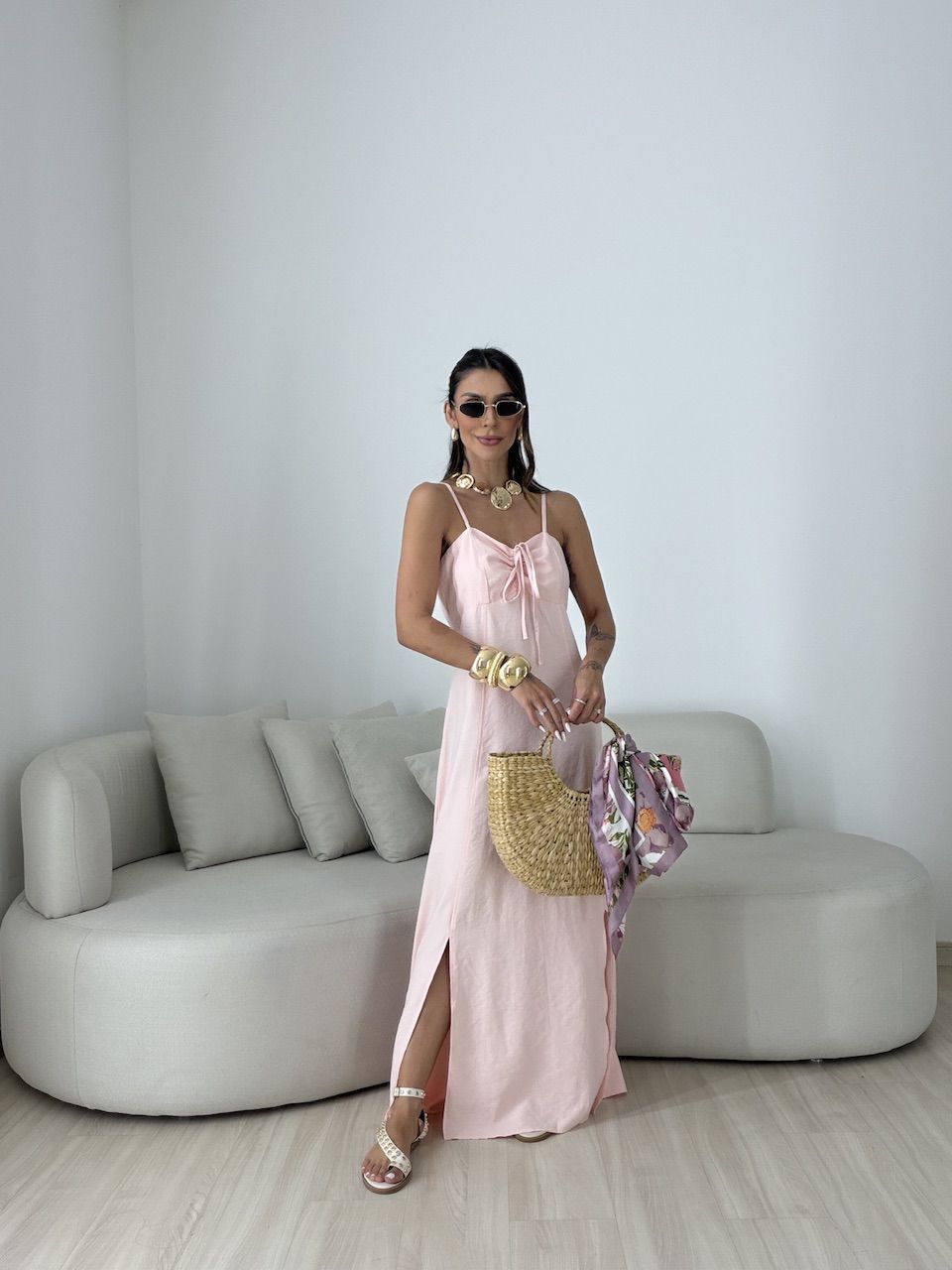 VESTIDO MARIA ALICE FENDA ROSA