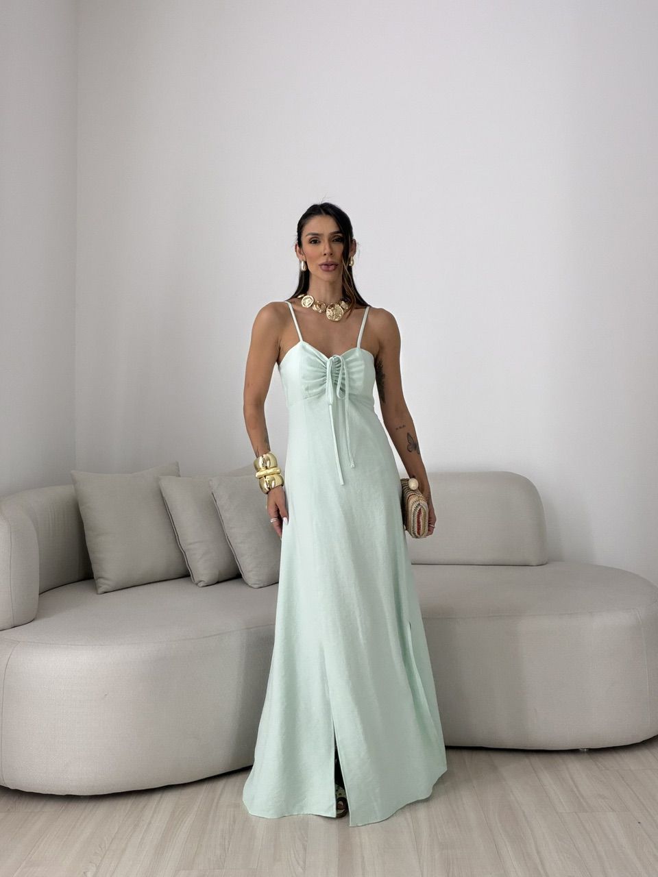 VESTIDO MARIA ALICE FENDA VERDE