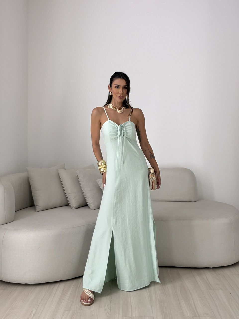 VESTIDO MARIA ALICE FENDA VERDE