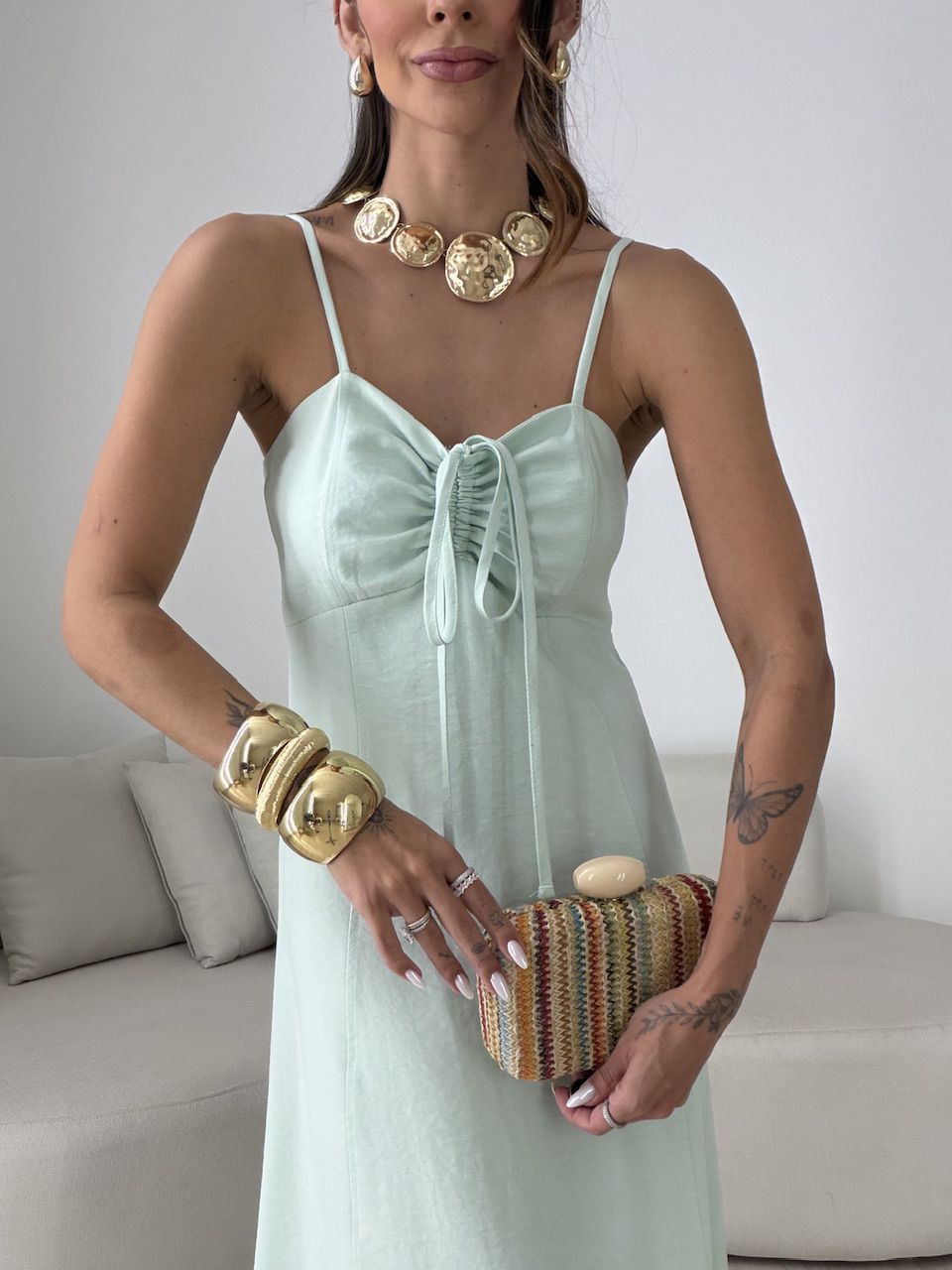 VESTIDO MARIA ALICE FENDA VERDE