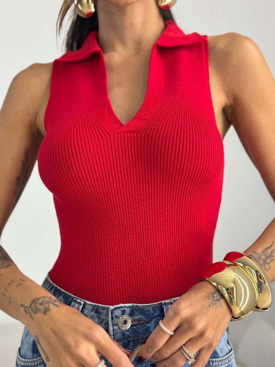 BLUSA GABRIELA GOLA VERMELHA