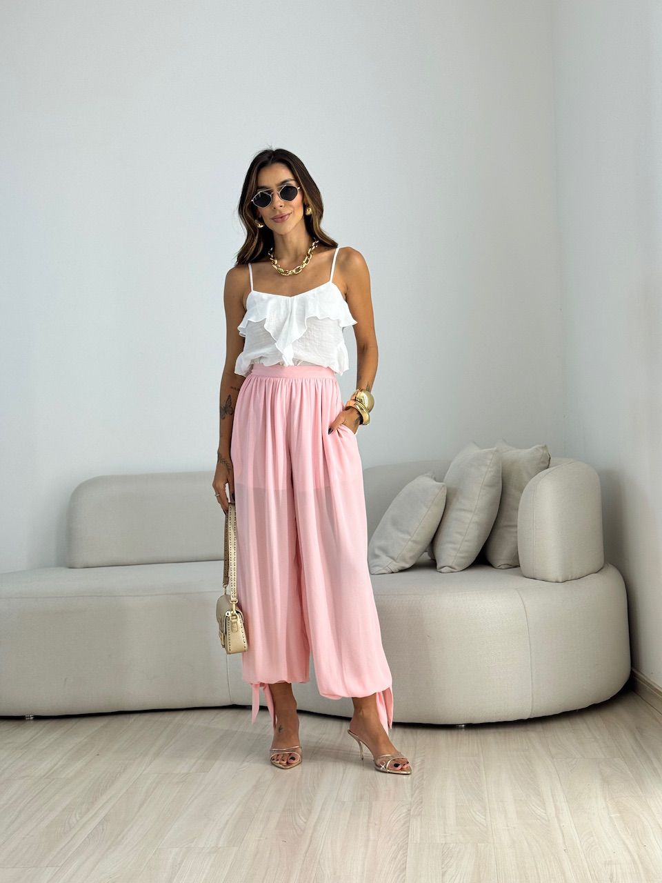 CALÇA JASMINE ALADIM ROSA