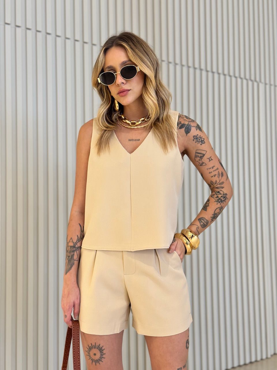 CONJUNTO PAOLA SHORT NUDE