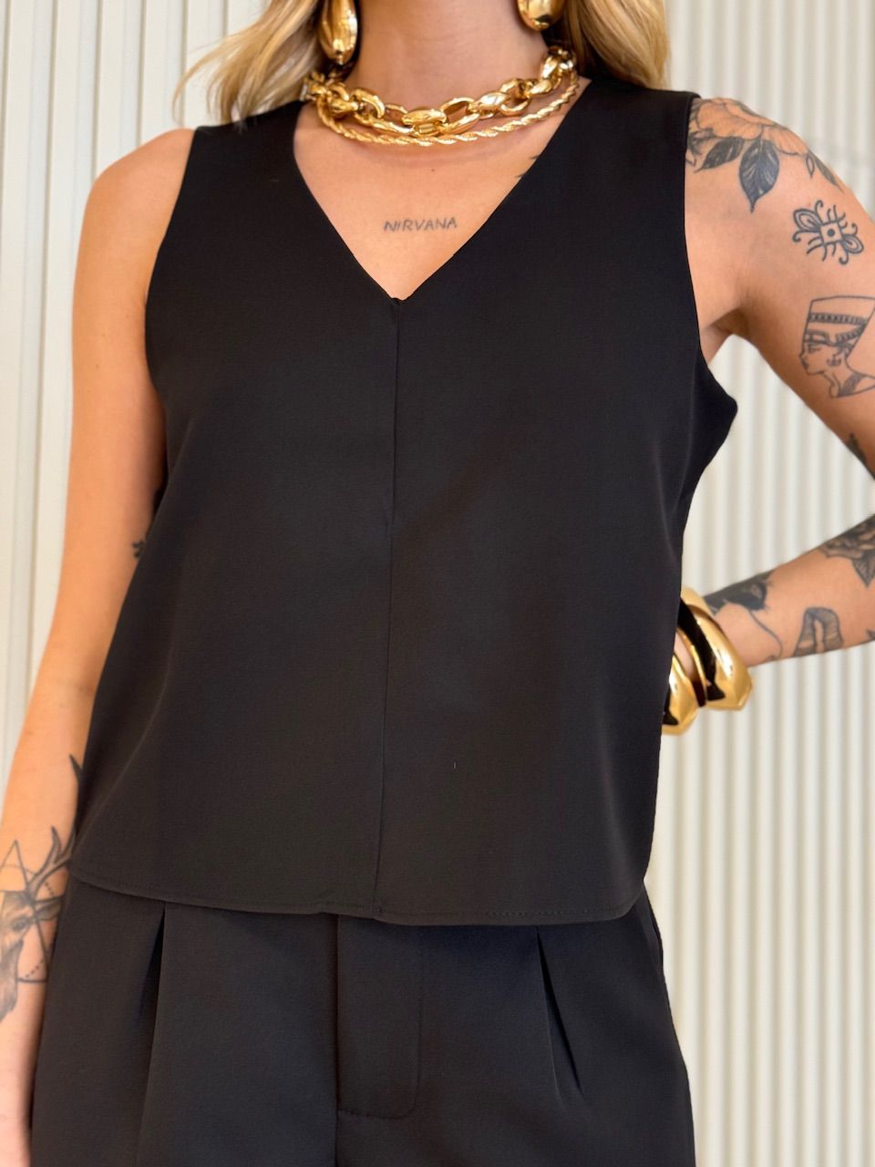 CONJUNTO PAOLA SHORT PRETO