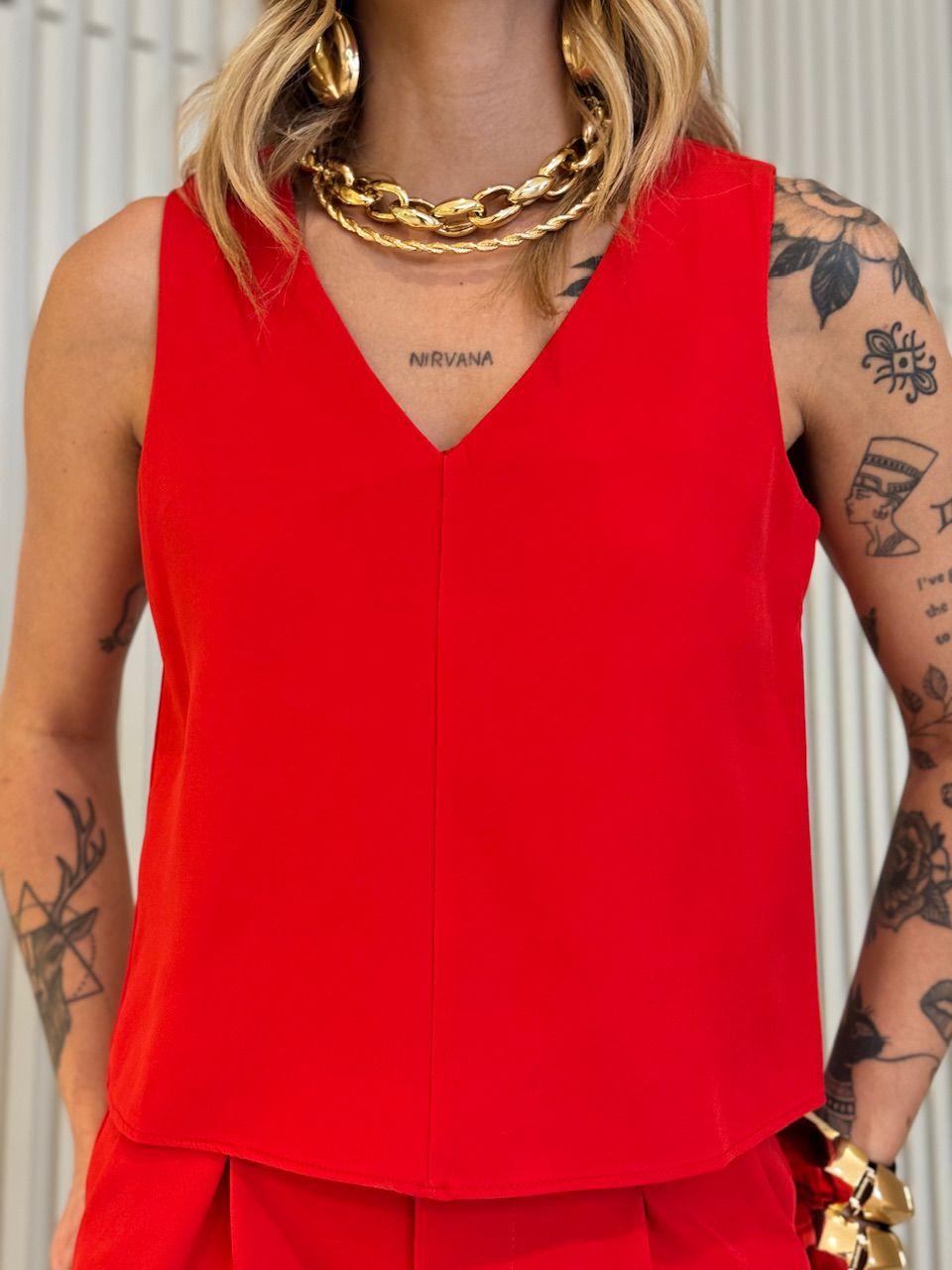 CONJUNTO PAOLA SHORT VERMELHO