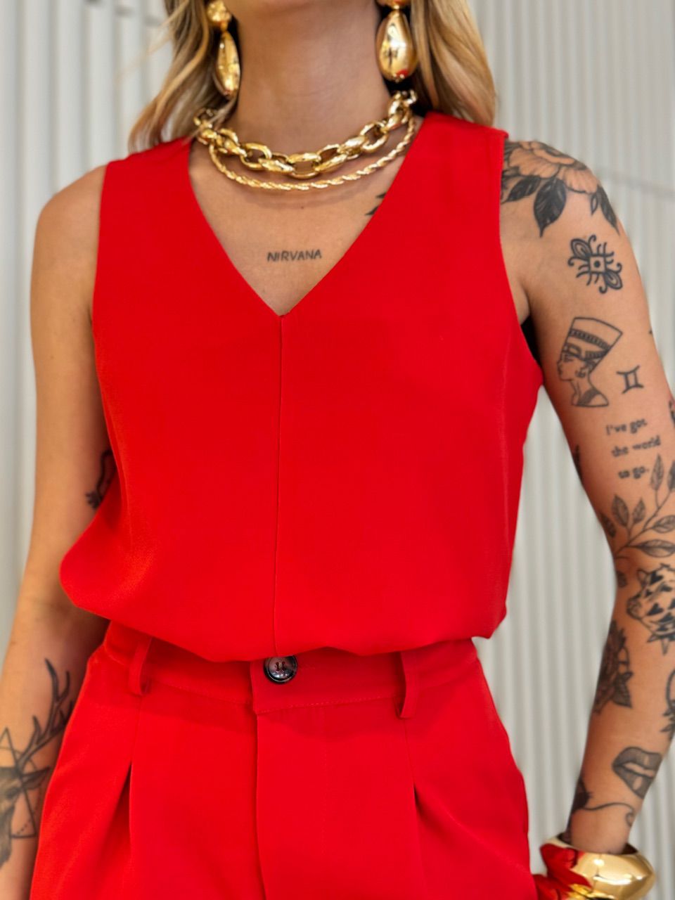 CONJUNTO PAOLA SHORT VERMELHO