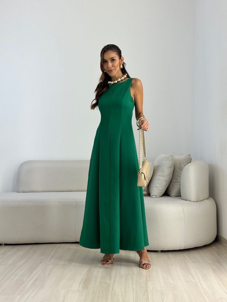 VESTIDO BEATRIZ LONGO VERDE