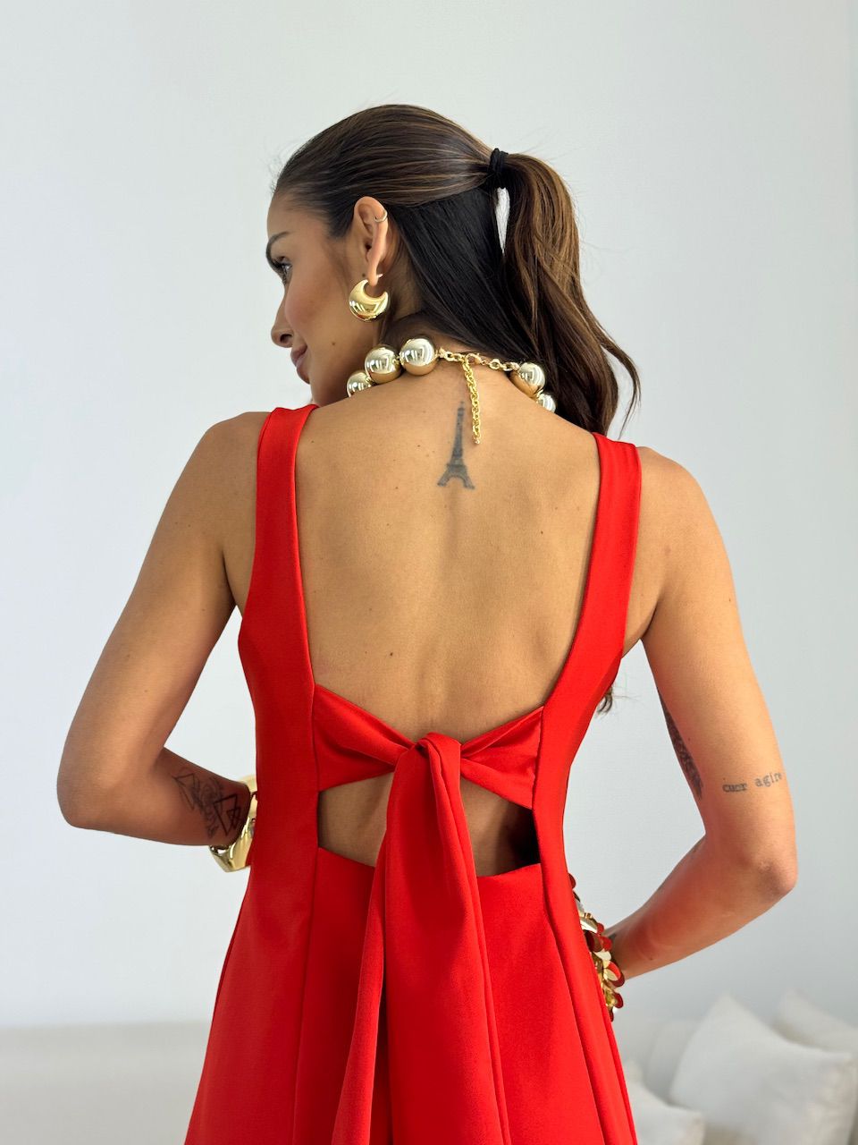 VESTIDO BEATRIZ LONGO VERMELHO