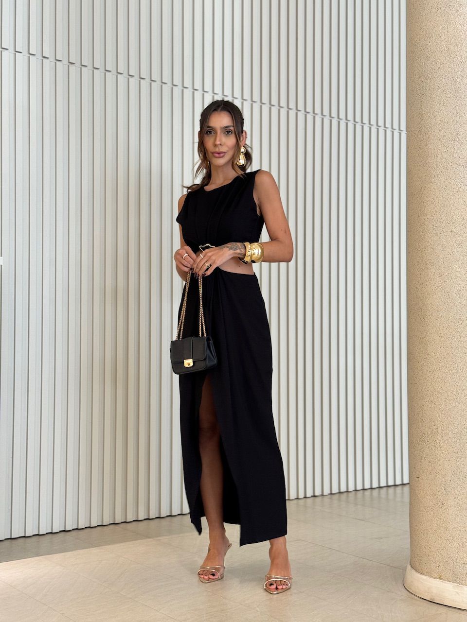 VESTIDO DANIELA FENDA PRETO