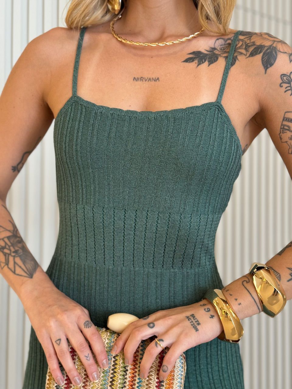 VESTIDO EDUARDA TRICOT VERDE