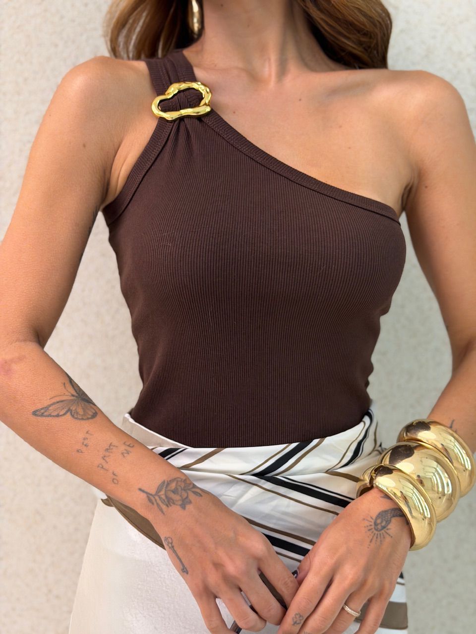 BLUSA HELOISA NULA MANGA CAFÉ