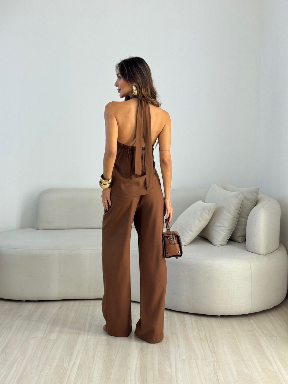 CONJUNTO GISELE FRENTE ÚNICA MARROM