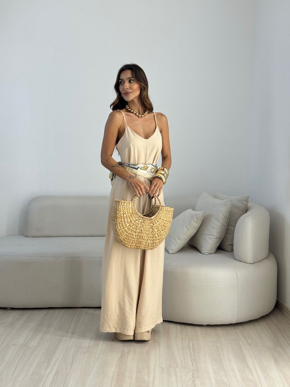 MACACÃO ANITA ALÇA AREIA