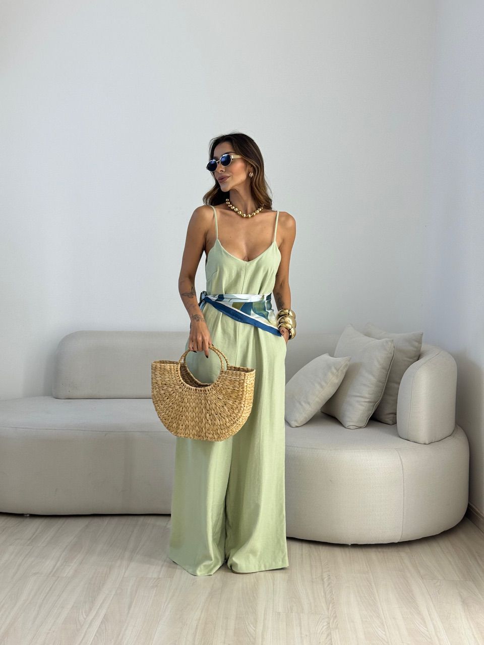 MACACÃO ANITA ALÇA VERDE - 0073920014 - CAROLLA FERRARO