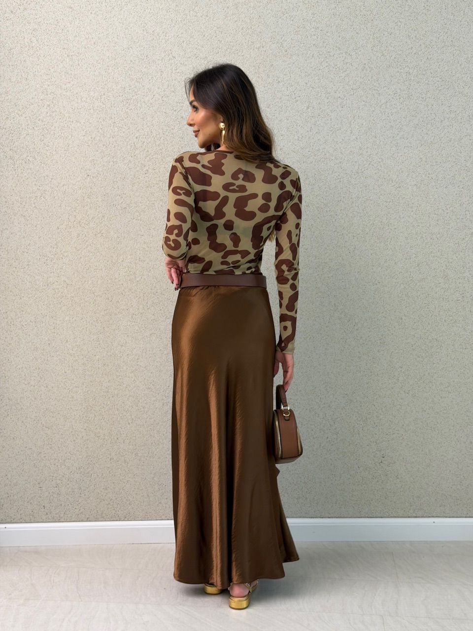 SAIA LORENA ACETINADA MARROM