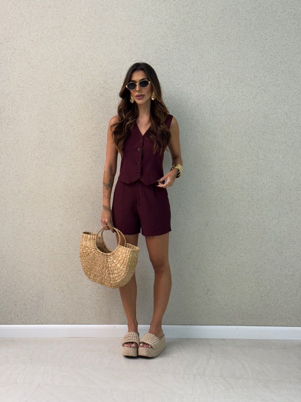 CONJUNTO ANA BEATRIZ COLETE VINHO - 0074970168 - CAROLLA FERRARO