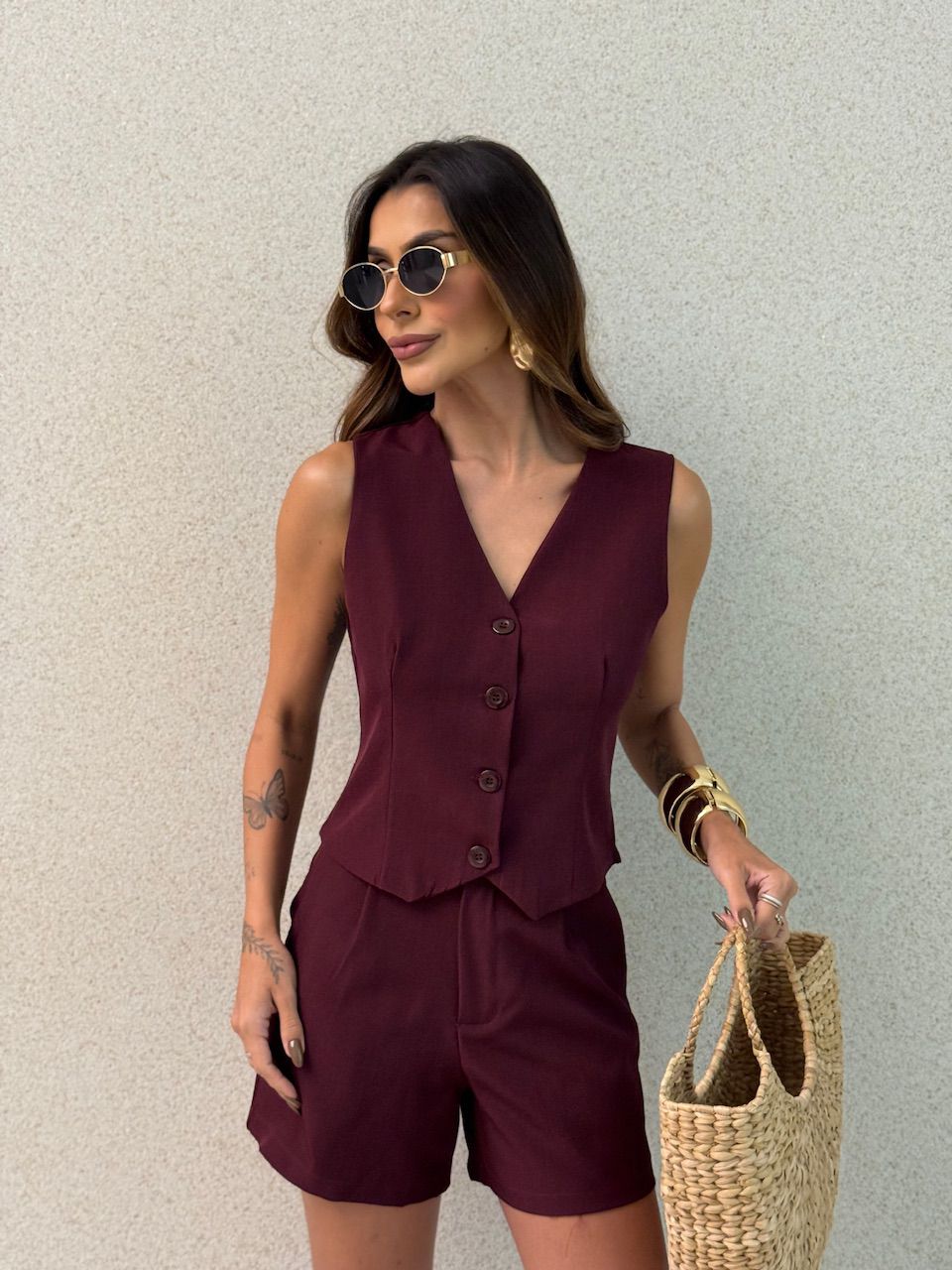 CONJUNTO ANA BEATRIZ COLETE VINHO