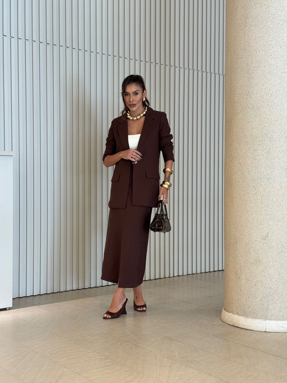 CONJUNTO RITA BLAZER CAFÉ