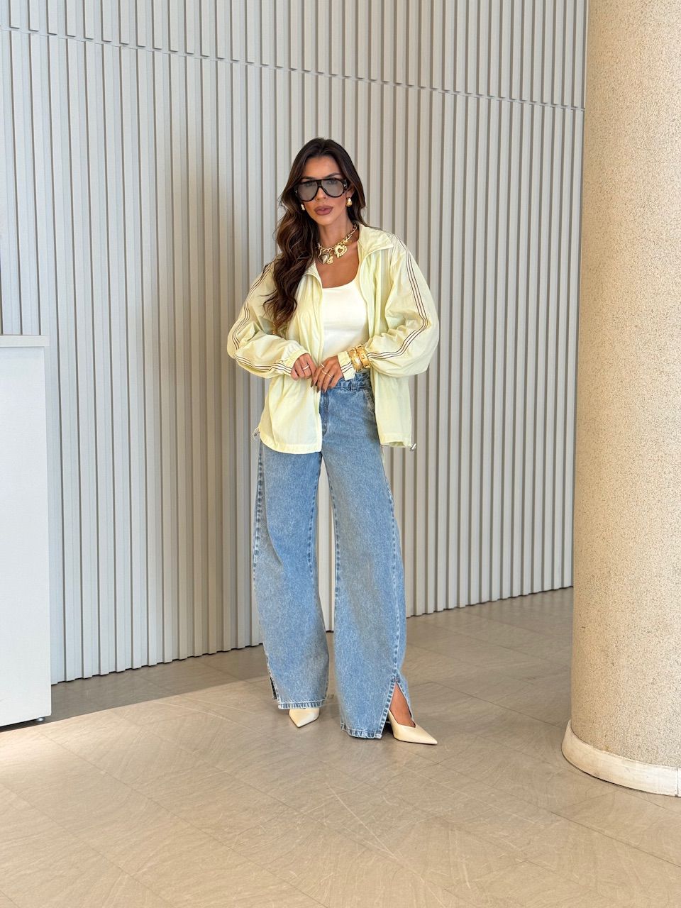 CORTA-VENTO LÍVIA LISTRAS MENTA