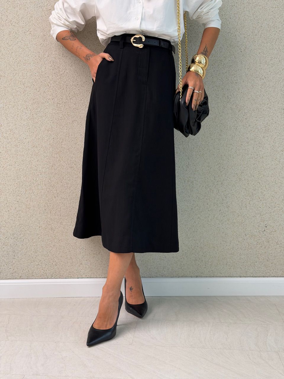 SAIA CINTIA LONGUETE PRETA - 0074950033 - CAROLLA FERRARO