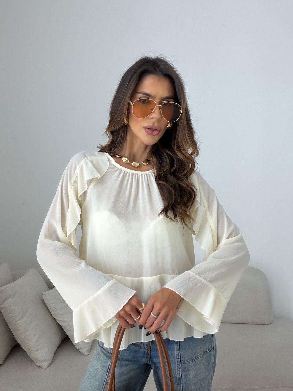 BATA ANA FLÁVIA PEPLUM AREIA - 0077250110 - CAROLLA FERRARO