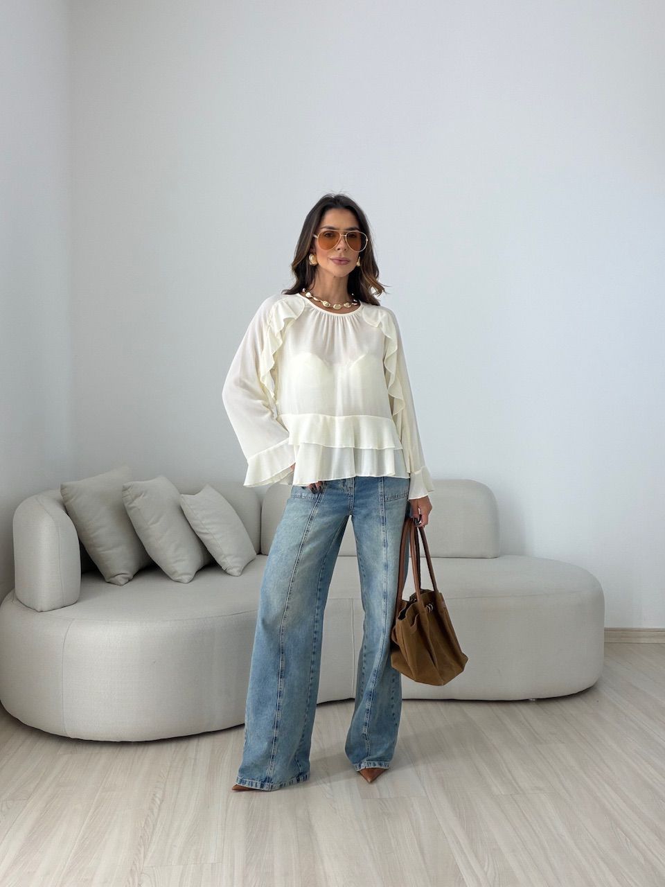 BATA ANA FLÁVIA PEPLUM AREIA