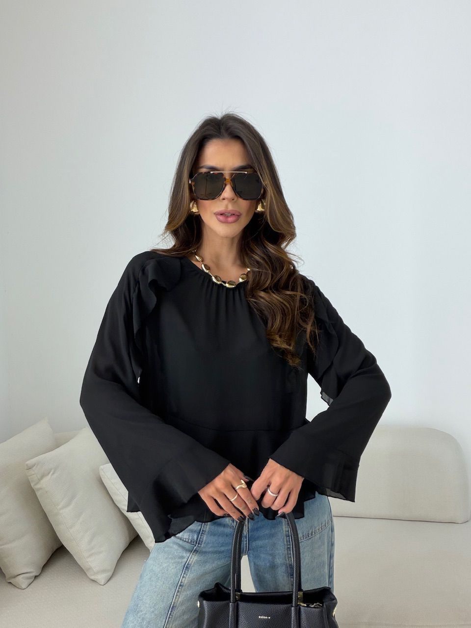 BATA ANA FLÁVIA PEPLUM PRETA