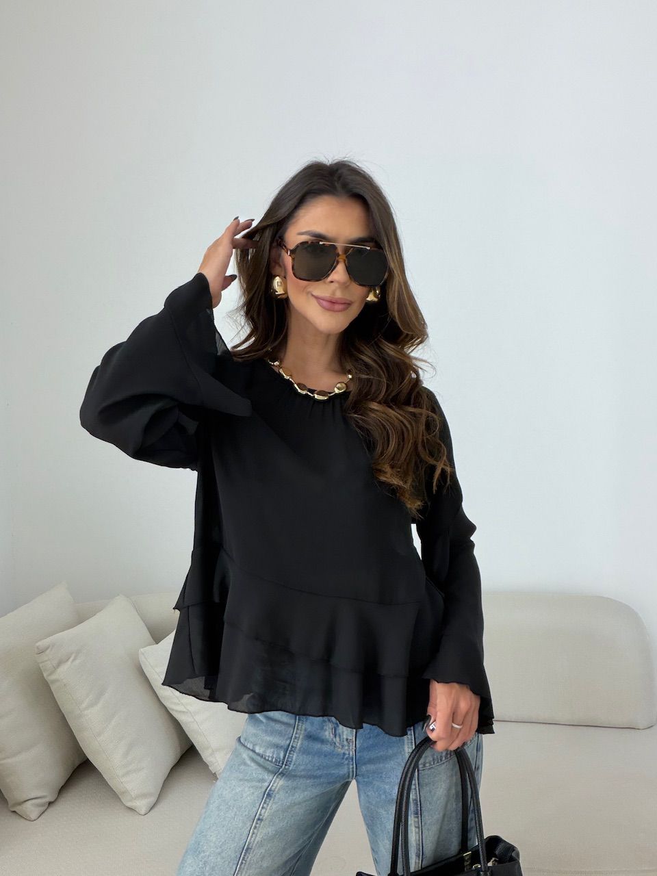 BATA ANA FLÁVIA PEPLUM PRETA