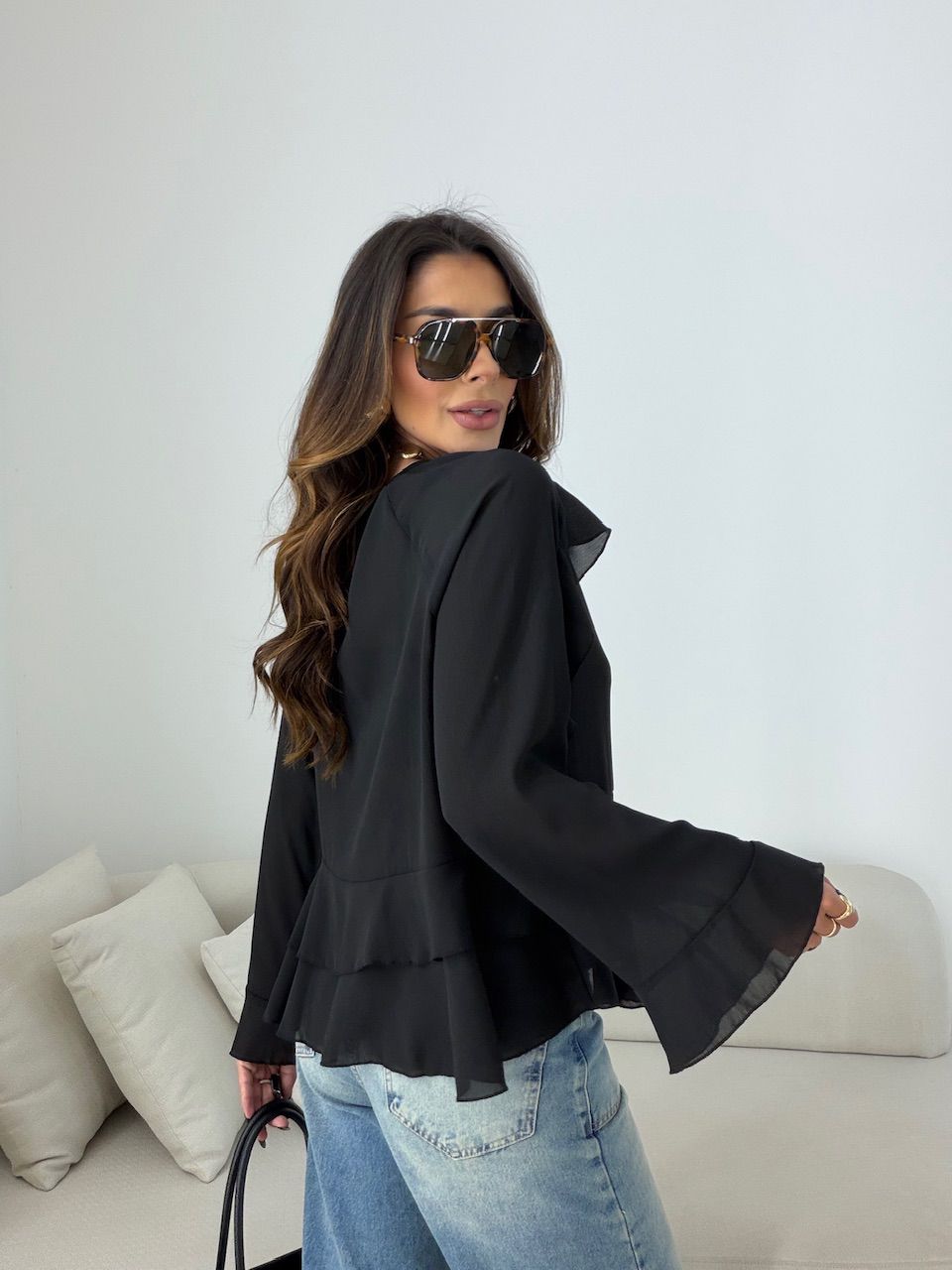 BATA ANA FLÁVIA PEPLUM PRETA