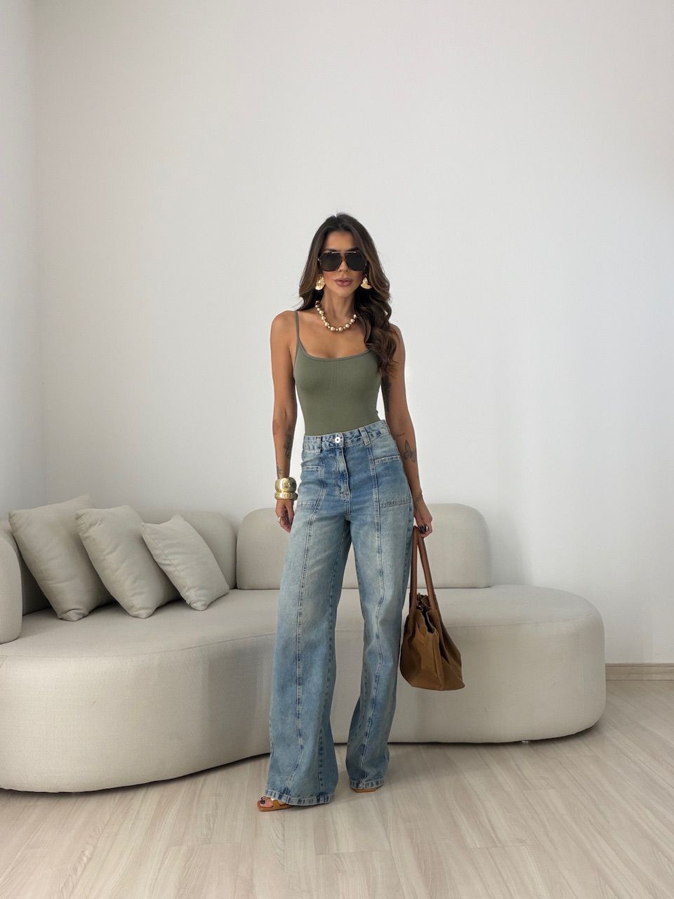 BODY ANA RITA ALCINHA Verde Oliva
