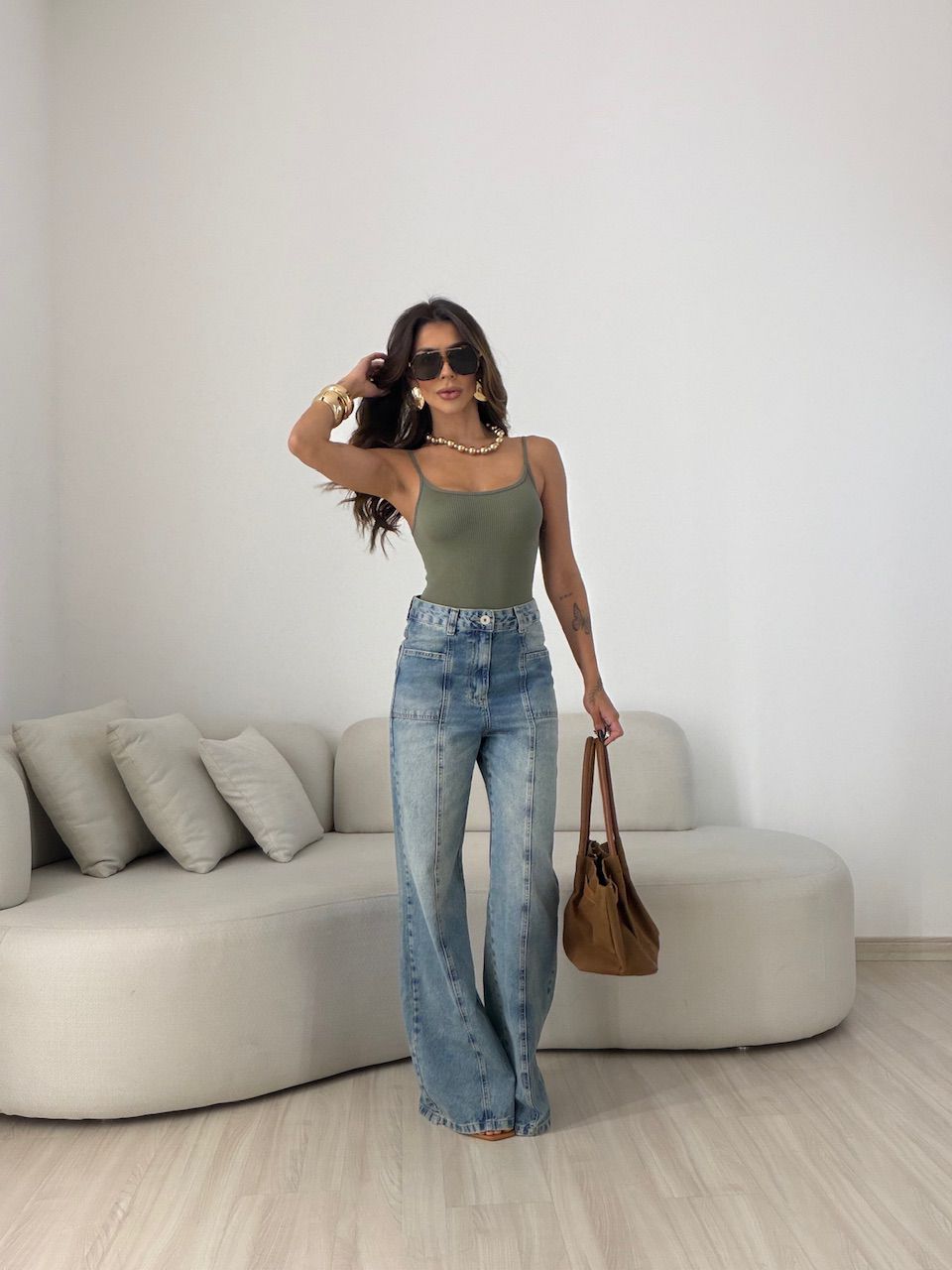 BODY ANA RITA ALCINHA Verde Oliva