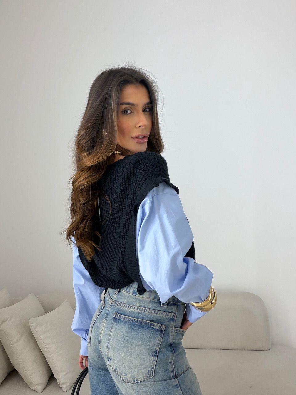 CAMISA MAURA TRICOT AZUL
