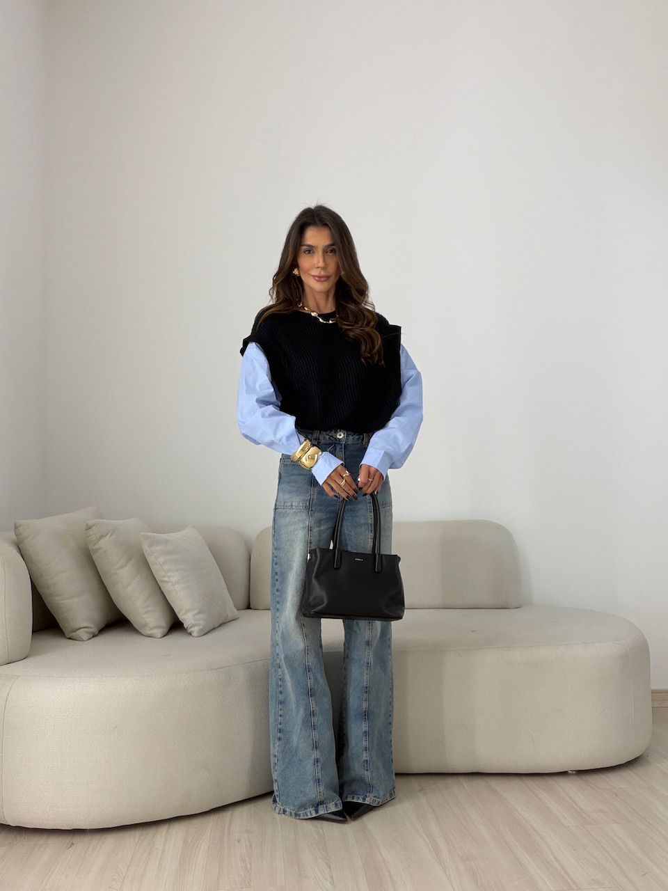 CAMISA MAURA TRICOT AZUL