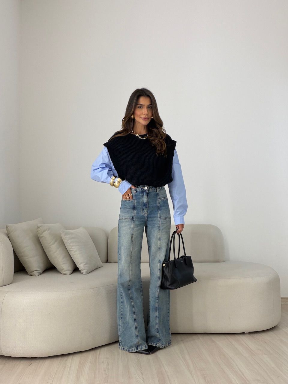 CAMISA MAURA TRICOT AZUL