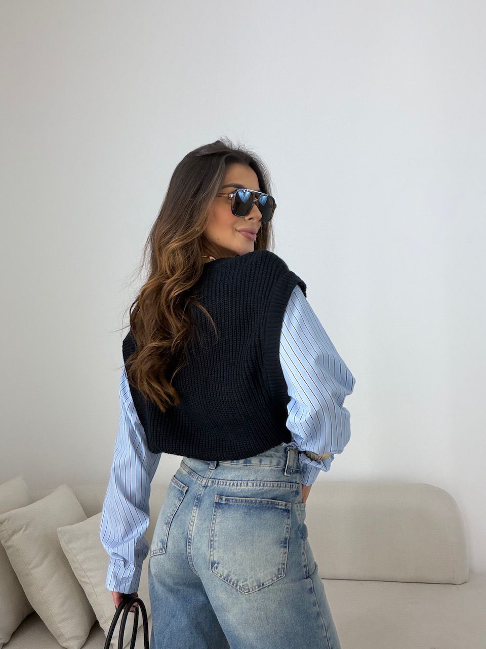 CAMISA MAURA TRICOT AZUL LISTRADO