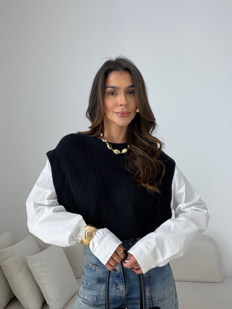 CAMISA MAURA TRICOT OFF - 0077310048 - CAROLLA FERRARO