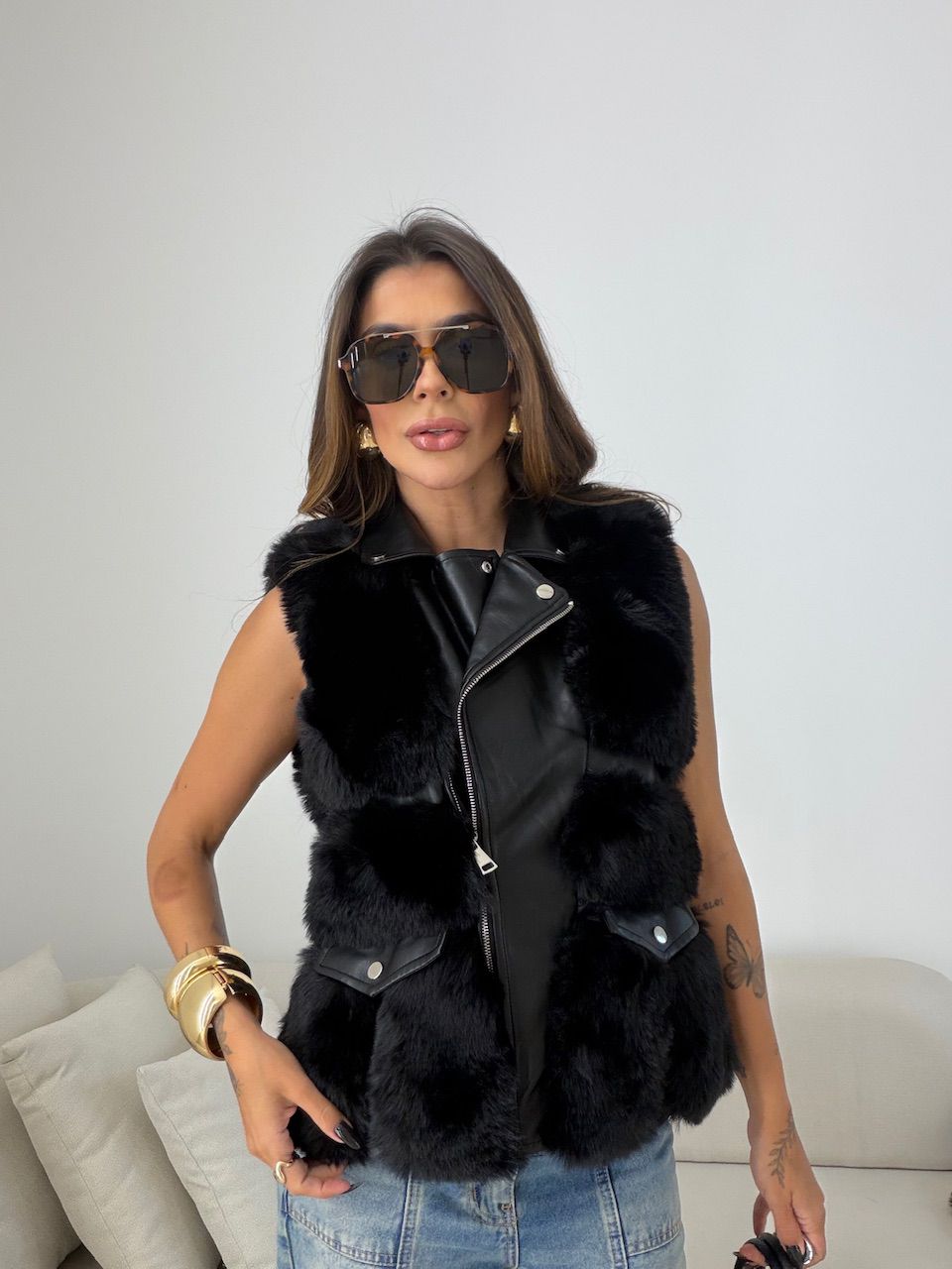 COLETE TAMIRES PELINHOS PRETO - 0077230032 - CAROLLA FERRARO