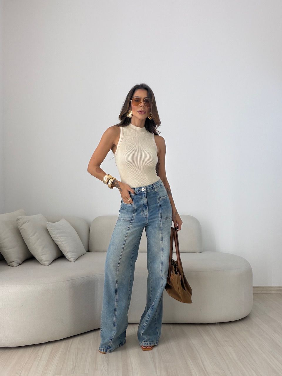 BLUSA LÍGIA CAVADA NUDE