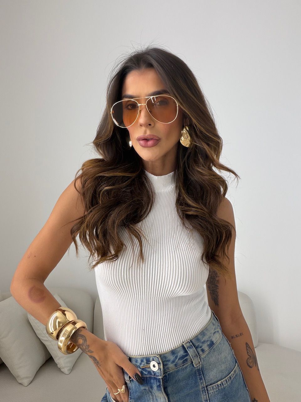 BLUSA LÍGIA CAVADA OFF - 0077280048 - CAROLLA FERRARO