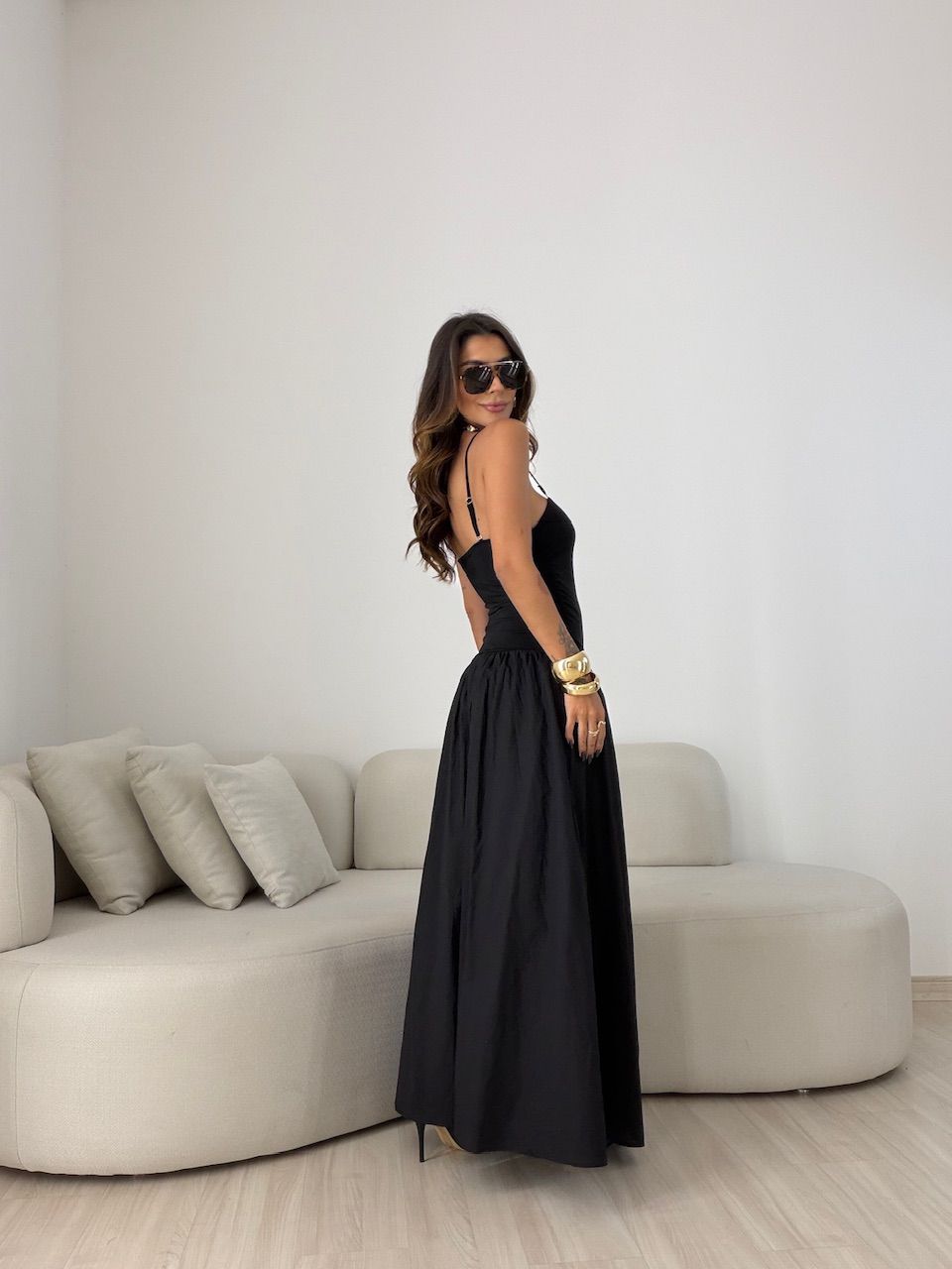 VESTIDO FLORENÇA ALCINHA PRETO