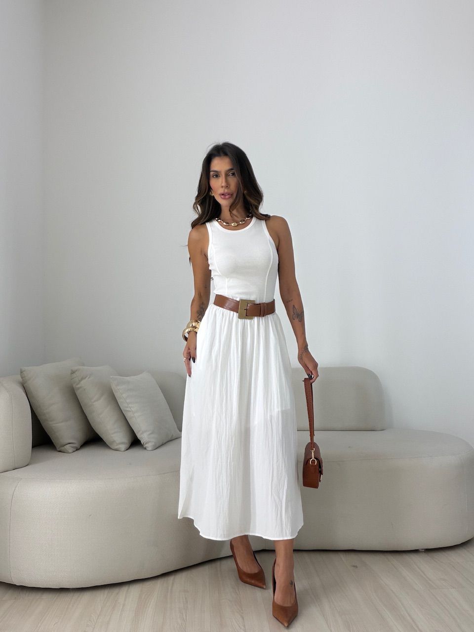 VESTIDO HORTENCIA CAVADO OFF - 0077330048 - CAROLLA FERRARO