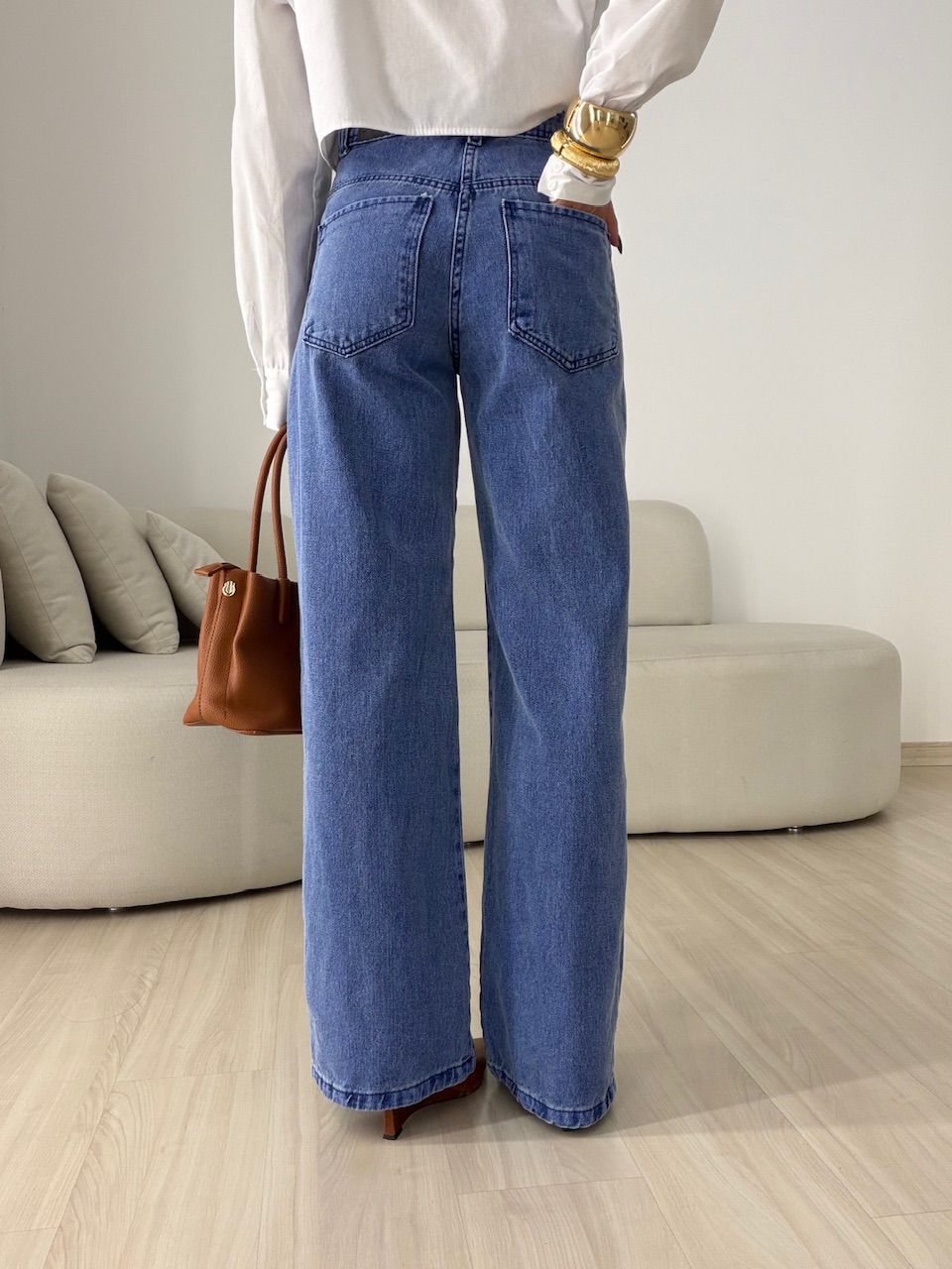CALÇA SAMANTA WIDE LEG JEANS MÉDIO