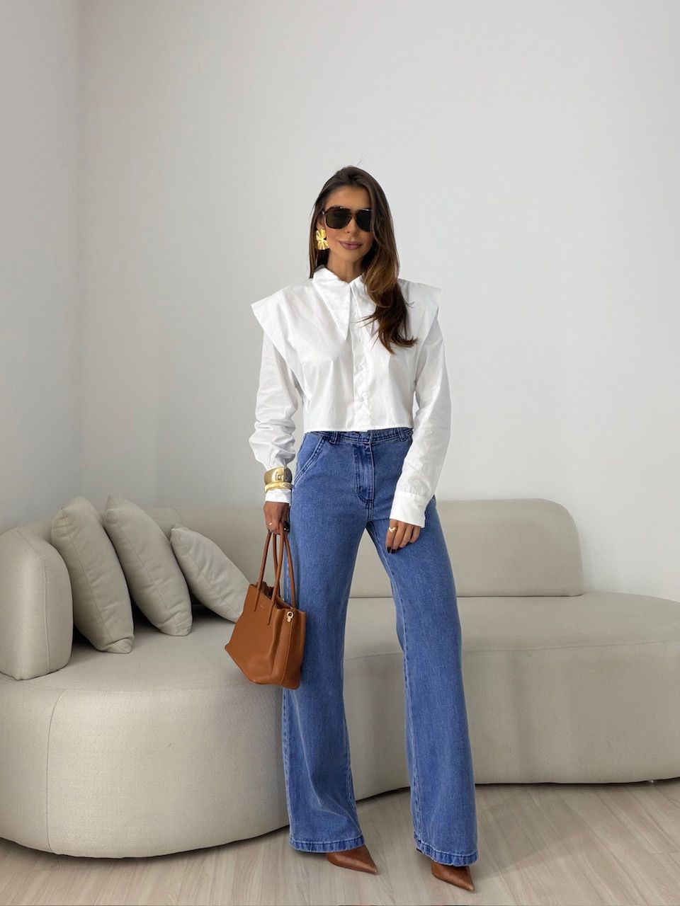 CALÇA SAMANTA WIDE LEG JEANS MÉDIO
