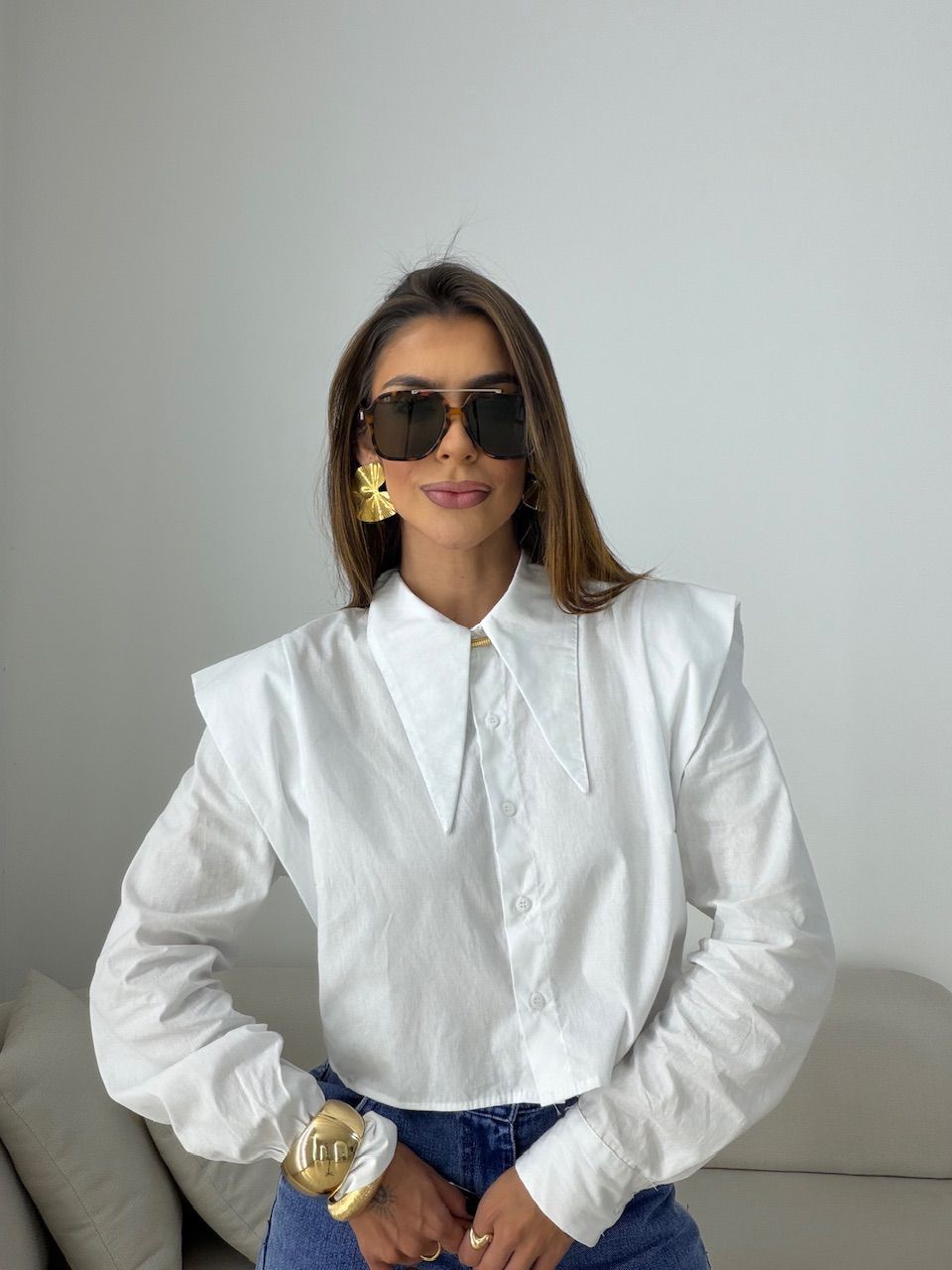 CAMISA NAYARA CROPPED OFF - 0078250048 - CAROLLA FERRARO